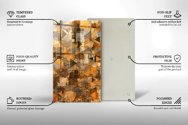 Tabla de cortar de vidrio Patrones sin fisuras de figuras geométricas