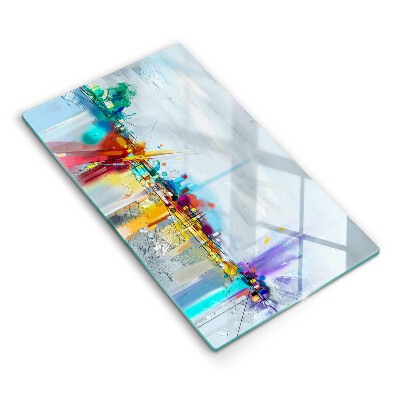 Tabla de cortar de vidrio Abstracción pintada