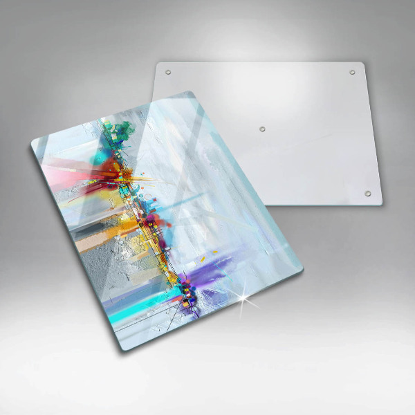 Tabla de cortar de vidrio Abstracción pintada