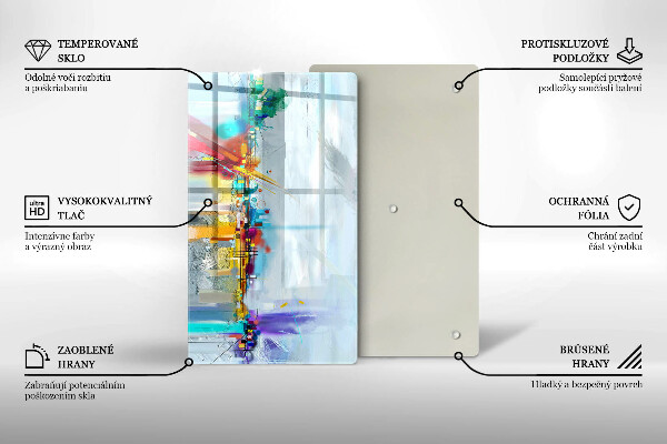 Tabla de cortar de vidrio Abstracción pintada