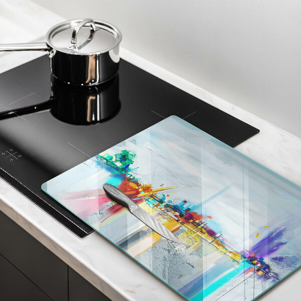 Tabla de cortar de vidrio Abstracción pintada