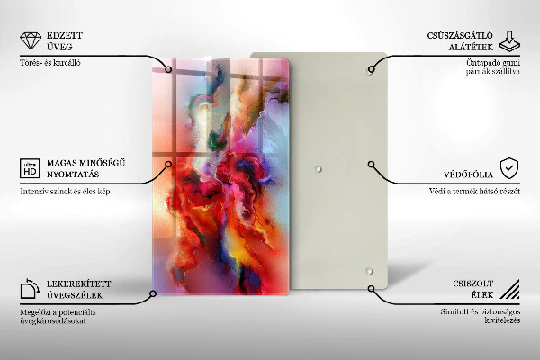 Tabla de cortar de vidrio Abstracción ahumada