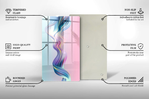 Tabla de cortar de vidrio Abstracción pastel