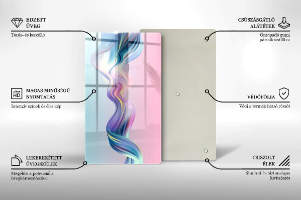 Tabla de cortar de vidrio Abstracción pastel
