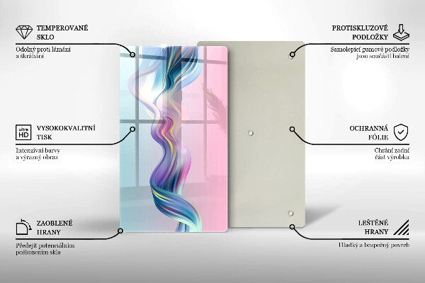 Tabla de cortar de vidrio Abstracción pastel