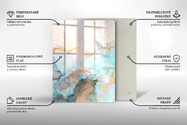 Tabla de cortar de vidrio Abstracción pastel