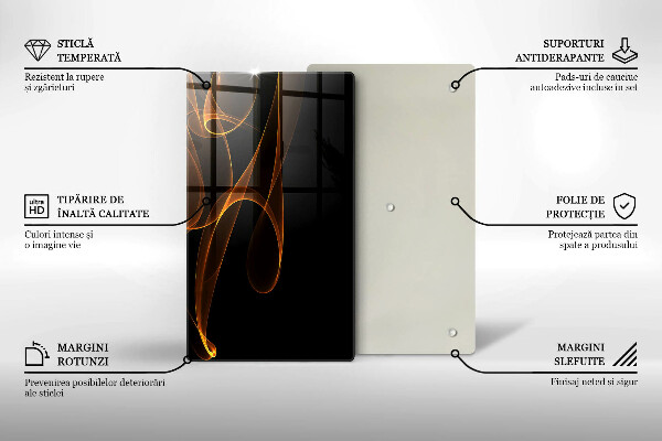 Tabla de cortar de vidrio Líneas abstractas