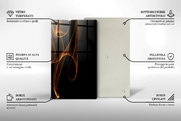 Tabla de cortar de vidrio Líneas abstractas