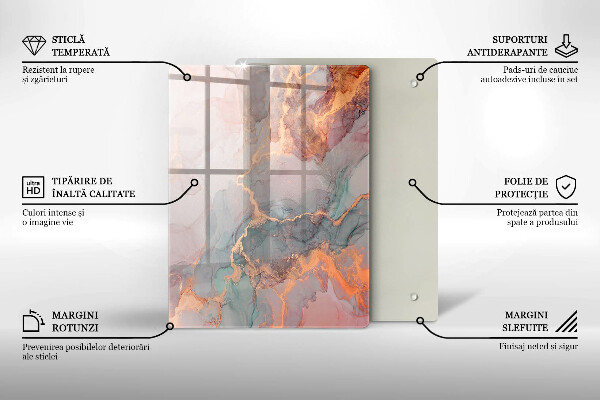 Tabla de cortar de vidrio Piedra decorativa