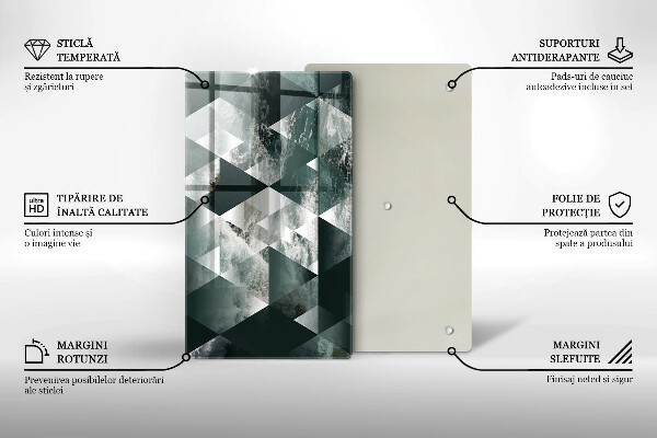 Tabla de cortar de vidrio Triángulos y agua