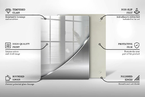Tabla de cortar de vidrio Triángulos y agua