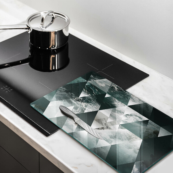 Tabla de cortar de vidrio Triángulos y agua