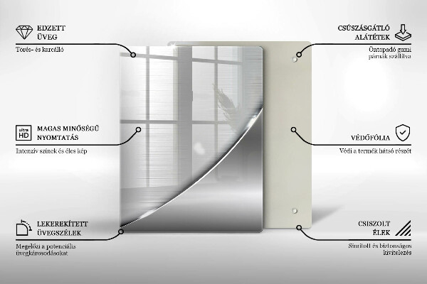 Tabla de cortar de vidrio Triángulos y agua