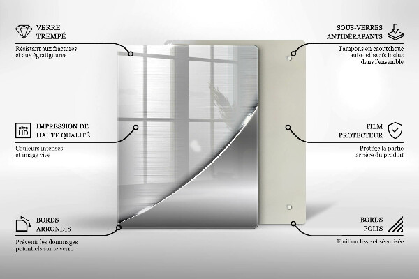 Tabla de cortar de vidrio Triángulos y agua