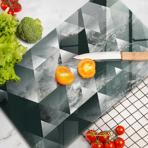 Tabla de cortar de vidrio Triángulos y agua