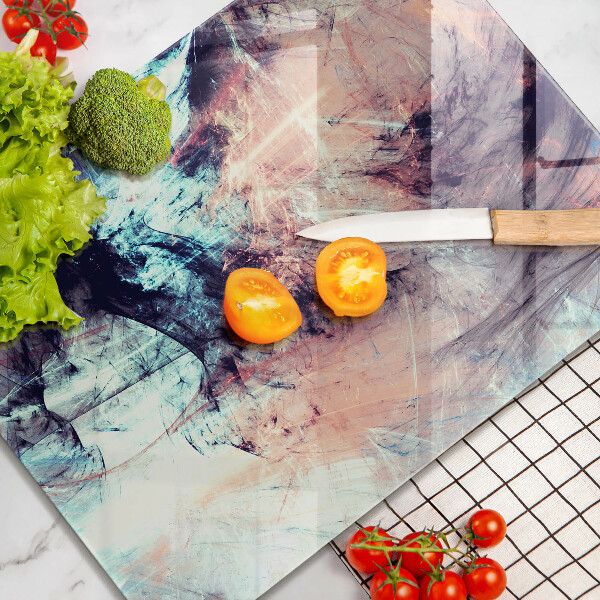 Tabla de cortar de vidrio Abstracción pintada