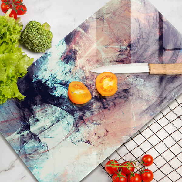 Tabla de cortar de vidrio Abstracción pintada