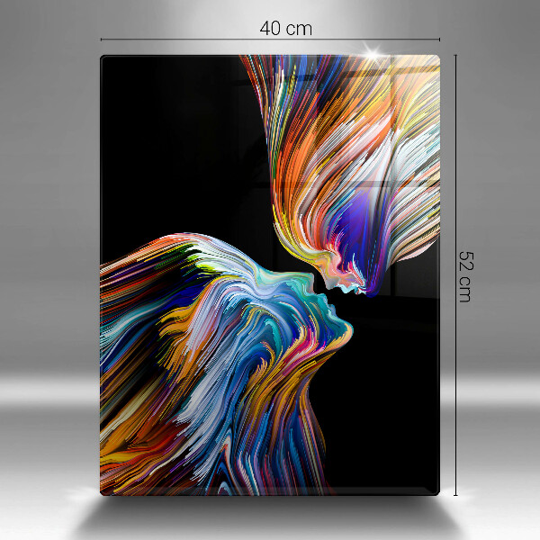 Tabla de cortar de vidrio Abstracción de beso