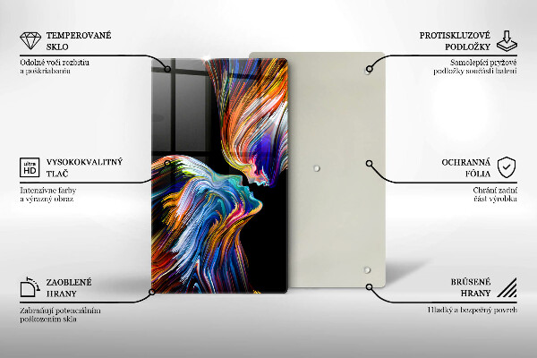 Tabla de cortar de vidrio Abstracción de beso