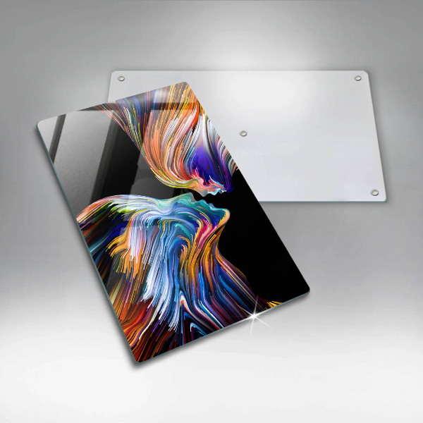 Tabla de cortar de vidrio Abstracción de beso