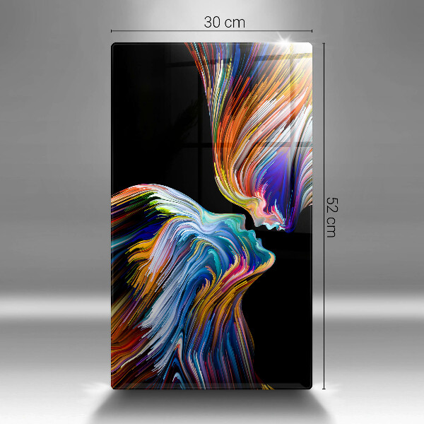 Tabla de cortar de vidrio Abstracción de beso