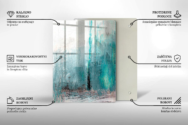 Tabla de cortar de vidrio Plumas de loro de colores