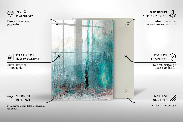 Tabla de cortar de vidrio Plumas de loro de colores