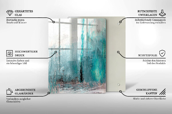 Tabla de cortar de vidrio Plumas de loro de colores