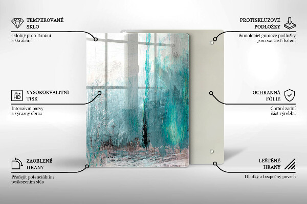 Tabla de cortar de vidrio Plumas de loro de colores