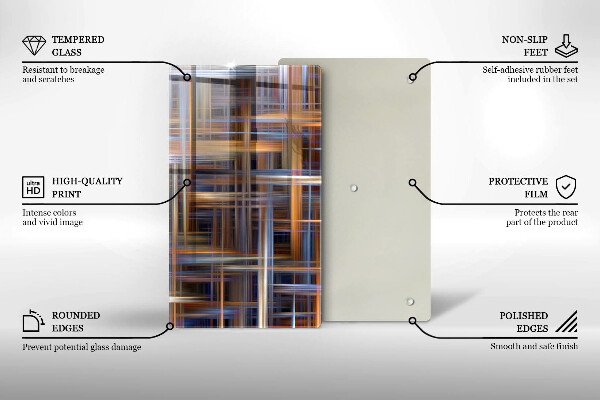 Tabla de cortar de vidrio Líneas de pintura abstractas