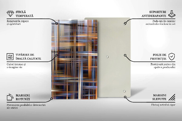 Tabla de cortar de vidrio Líneas de pintura abstractas