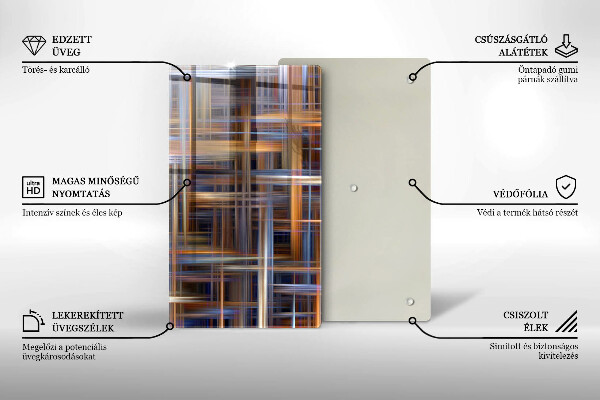 Tabla de cortar de vidrio Líneas de pintura abstractas