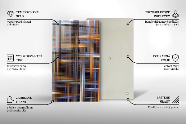 Tabla de cortar de vidrio Líneas de pintura abstractas