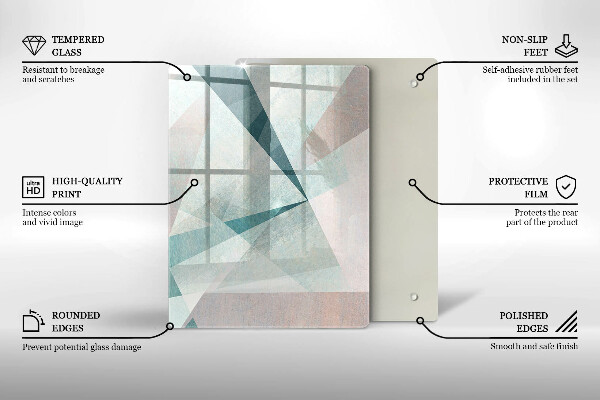 Tabla de cortar de vidrio Líneas de pintura abstractas