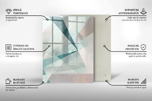 Tabla de cortar de vidrio Líneas de pintura abstractas