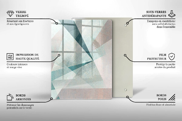 Tabla de cortar de vidrio Líneas de pintura abstractas