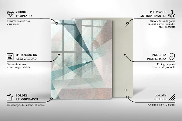 Tabla de cortar de vidrio Líneas de pintura abstractas