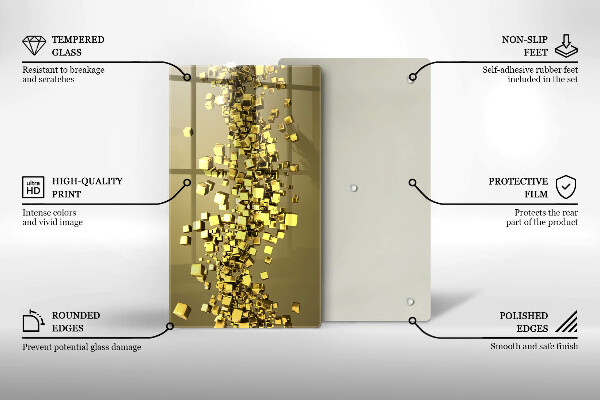 Tabla de cortar de vidrio Geometría 3d abstracta