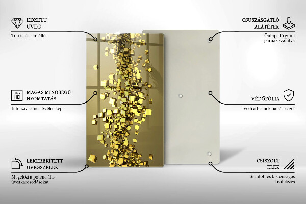 Tabla de cortar de vidrio Geometría 3d abstracta