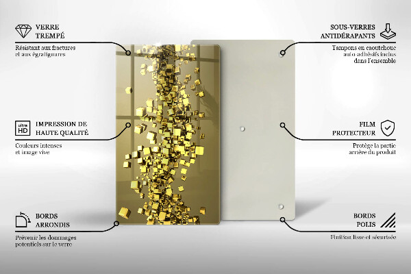 Tabla de cortar de vidrio Geometría 3d abstracta