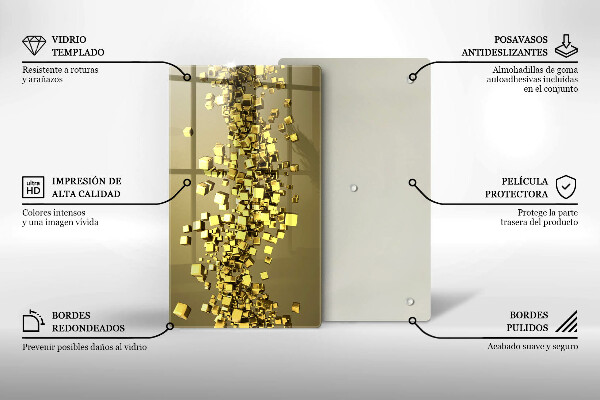 Tabla de cortar de vidrio Geometría 3d abstracta