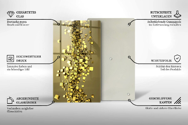 Tabla de cortar de vidrio Geometría 3d abstracta