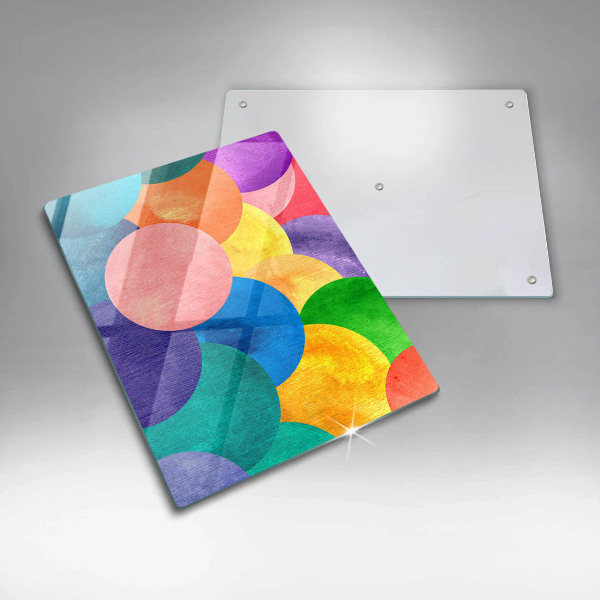 Tabla de cortar de vidrio Círculos de colores