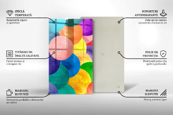 Tabla de cortar de vidrio Círculos de colores