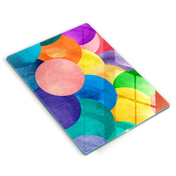Tabla de cortar de vidrio Círculos de colores
