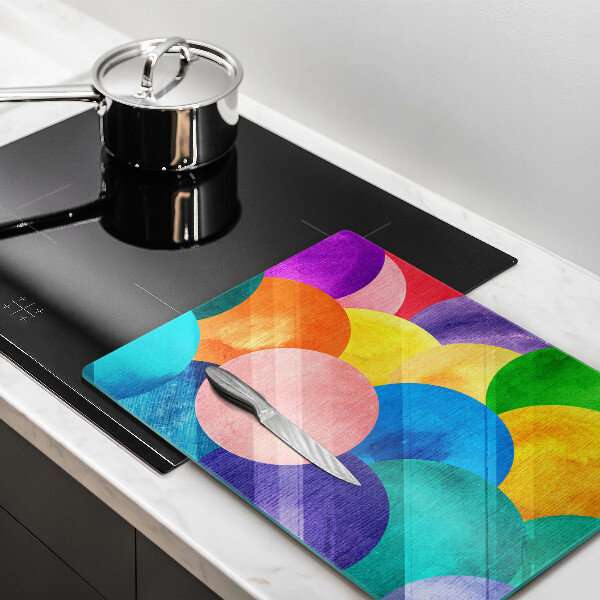 Tabla de cortar de vidrio Círculos de colores