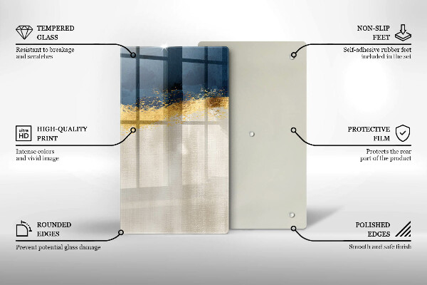 Tabla de cortar de vidrio Abstracción de oro