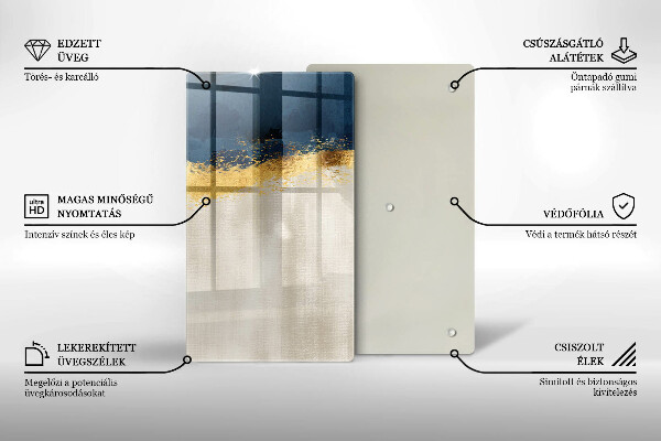 Tabla de cortar de vidrio Abstracción de oro