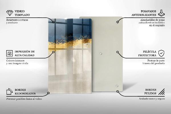 Tabla de cortar de vidrio Abstracción de oro