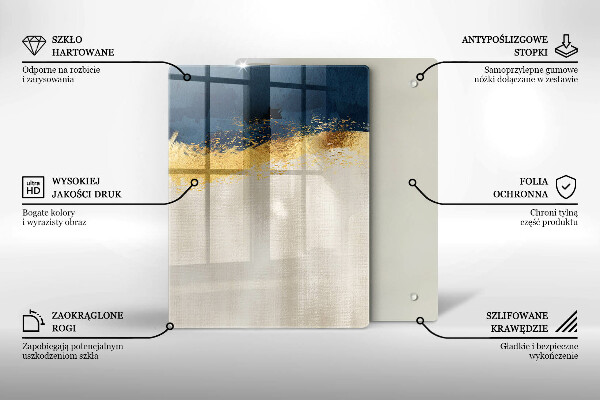 Tabla de cortar de vidrio Abstracción de oro